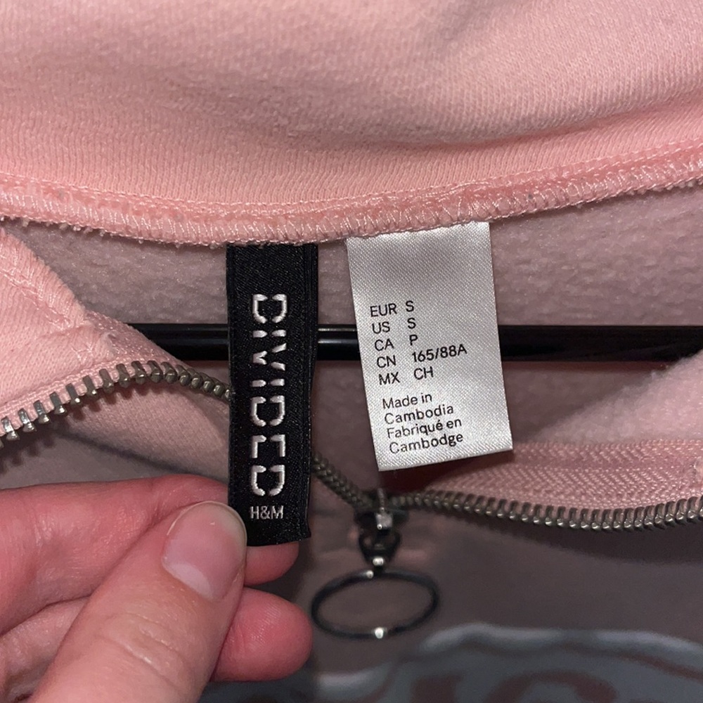 H&M CHICAGO PINK WHITE QUARTERZIP SWEATSHIRT SIZE SMALL - Picture 4 of 6